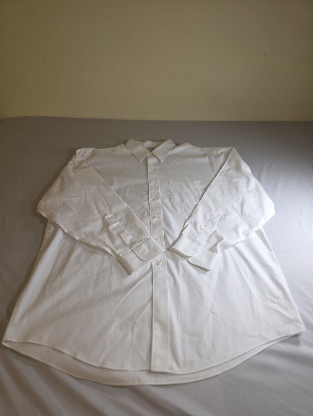 White Long-Sleeve Dress Shirt with Point Collar Size 17 1/2 - 35